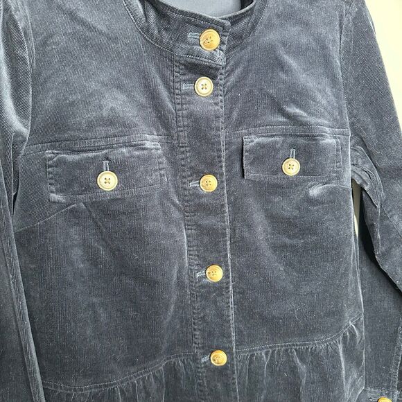 j. Jill Corduroy Peplum Jacket Navy Blue Fine Wale Size XS - Picture 3 of 8